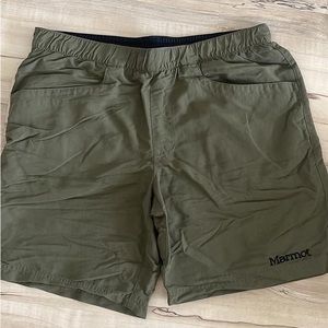 Mens Marmot green hiking shorts